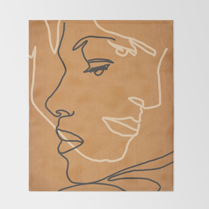 Abstract Face 15 Throw Blanket Gallery Image 2