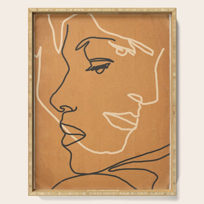 Abstract Face 15 Serving Tray Gallery Image 1