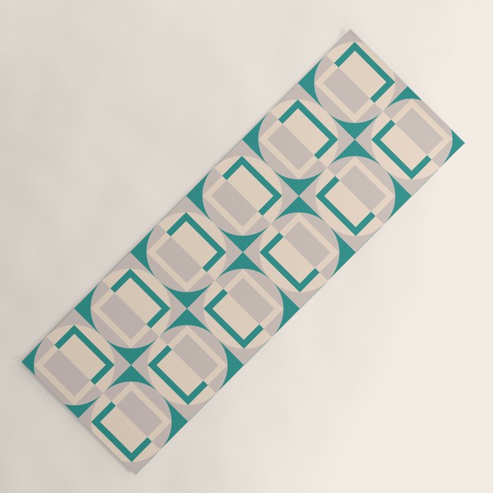 Mid Century Modern Geometric Fusion Yoga Mat Gallery Image 1