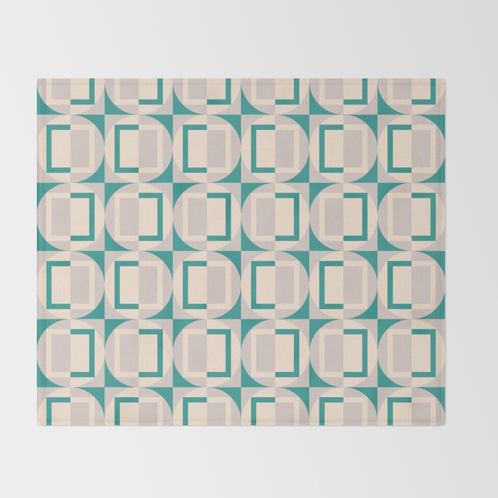 Mid Century Modern Geometric Fusion Throw Blanket Gallery Image 2