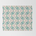 Mid Century Modern Geometric Fusion Throw Blanket Gallery Image 2