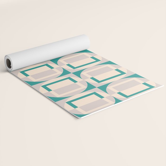Mid Century Modern Geometric Fusion Yoga Mat Gallery Image 2