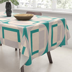 Mid Century Modern Geometric Fusion Tablecloth Gallery Image 3