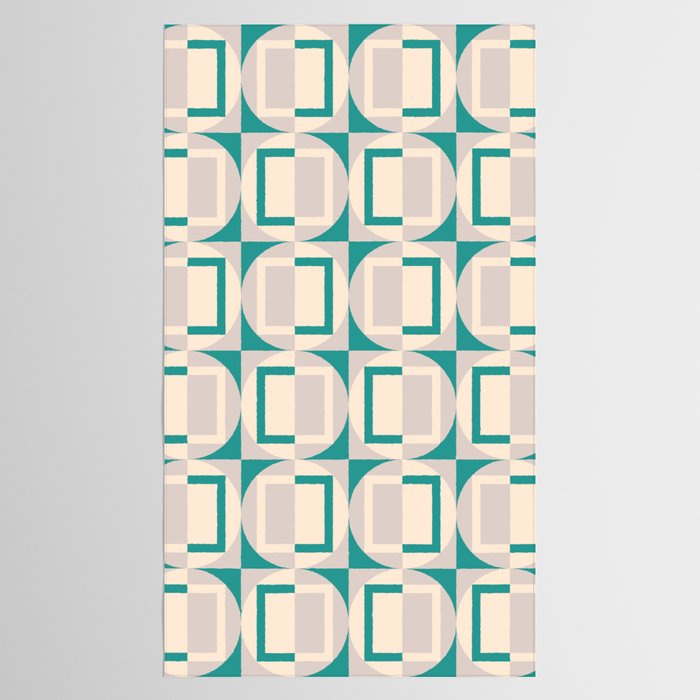 Mid Century Modern Geometric Fusion Tablecloth Gallery Image 2