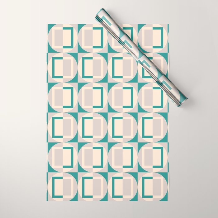 Mid Century Modern Geometric Fusion Wrapping Paper Gallery Image 1