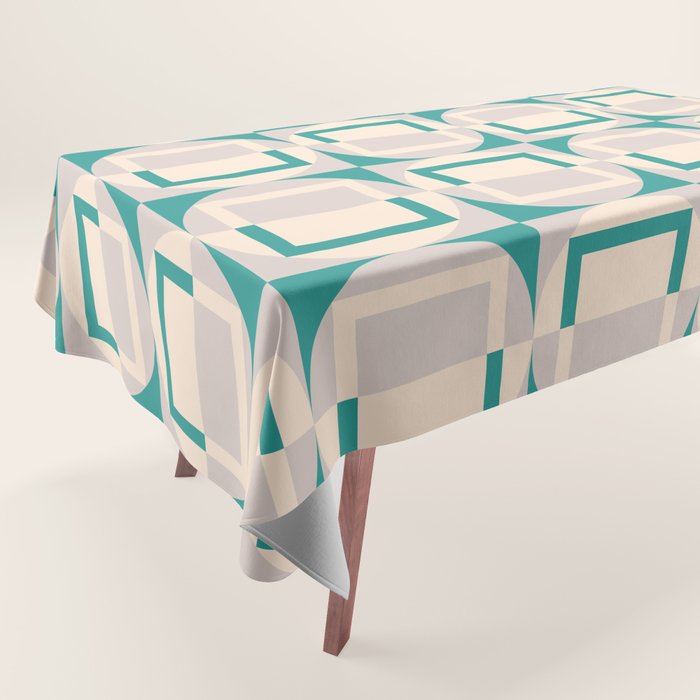 Mid Century Modern Geometric Fusion Tablecloth Gallery Image 1