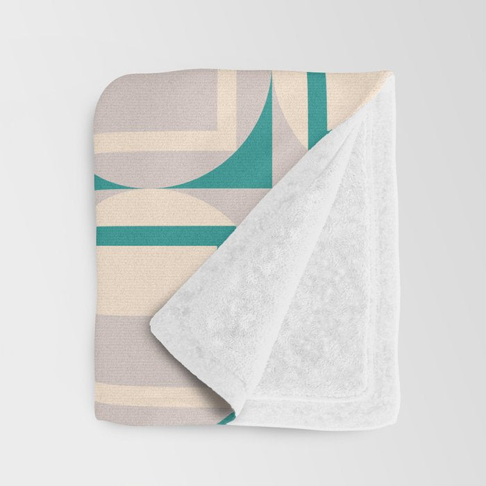 Mid Century Modern Geometric Fusion Throw Blanket Gallery Image 3