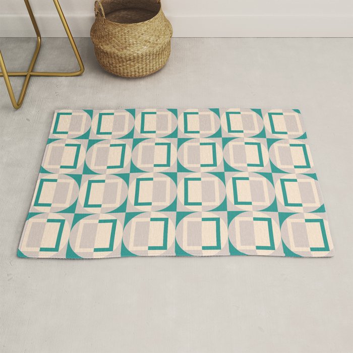 Mid Century Modern Geometric Fusion Rug Gallery Image 1