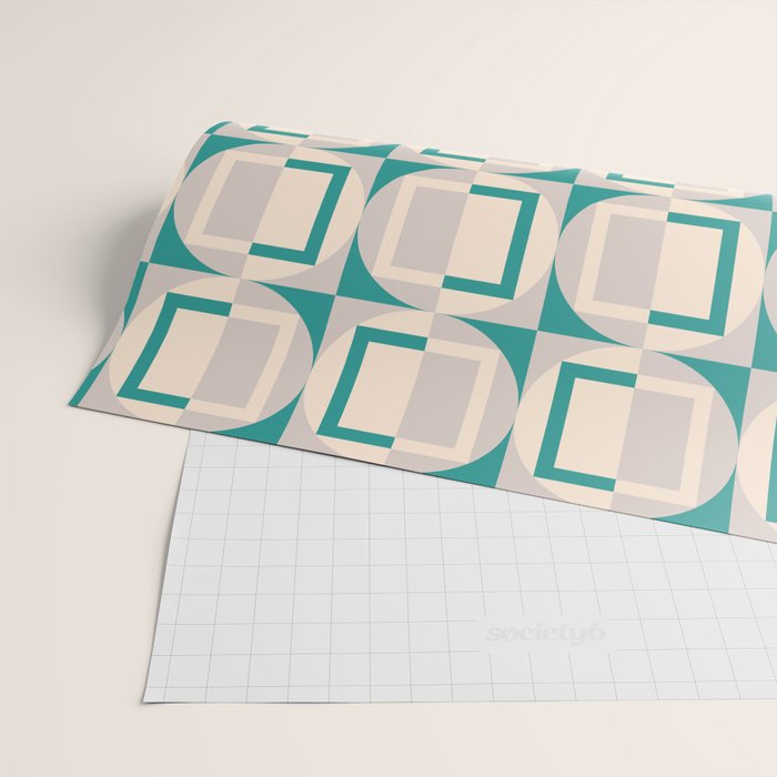 Mid Century Modern Geometric Fusion Wrapping Paper Gallery Image 2