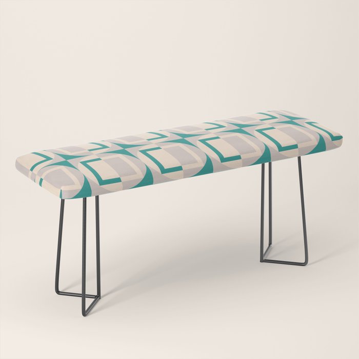 Mid Century Modern Geometric Fusion Bench Gallery Image 1
