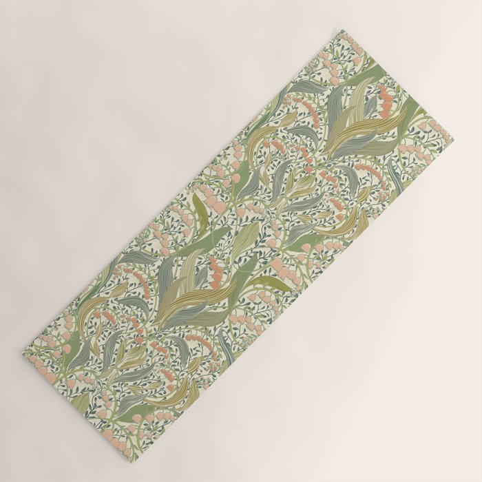 William Morris style lily of the valley light Yoga Mat Gallery Image 1