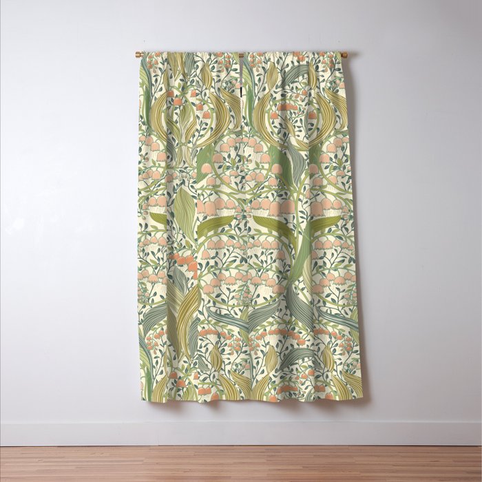 William Morris style lily of the valley light Window Curtain Gallery Image 3