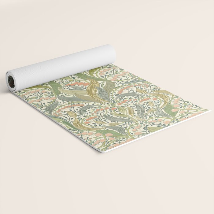 William Morris style lily of the valley light Yoga Mat Gallery Image 2