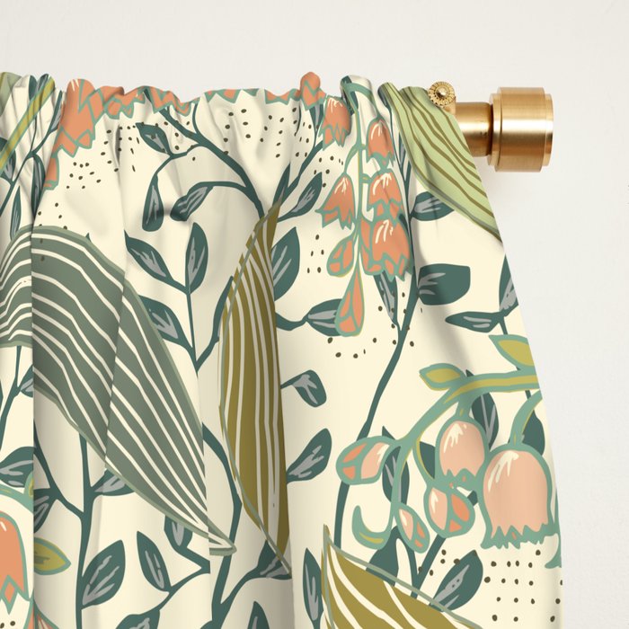 William Morris style lily of the valley light Window Curtain Gallery Image 2