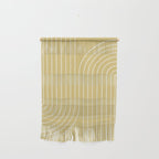 Minimal Line Curvature XXVIII Butter Yellow Mid Century Modern Arch Abstract Wall Hanging Gallery Image 1