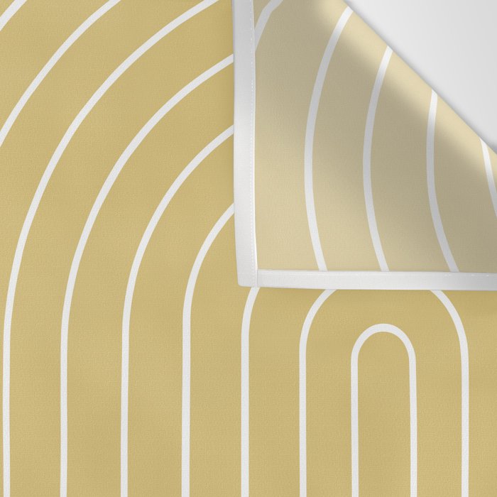 Minimal Line Curvature XXVIII Butter Yellow Mid Century Modern Arch Abstract Wall Tapestry Gallery Image 3