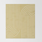 Minimal Line Curvature XXVIII Butter Yellow Mid Century Modern Arch Abstract Throw Blanket Gallery Image 2