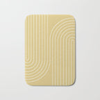 Minimal Line Curvature XXVIII Butter Yellow Mid Century Modern Arch Abstract Bath Mat Gallery Image 1