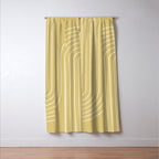 Minimal Line Curvature XXVIII Butter Yellow Mid Century Modern Arch Abstract Window Curtain Gallery Image 3