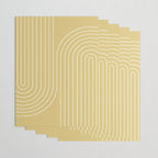 Minimal Line Curvature XXVIII Butter Yellow Mid Century Modern Arch Abstract Wrapping Paper Gallery Image 3