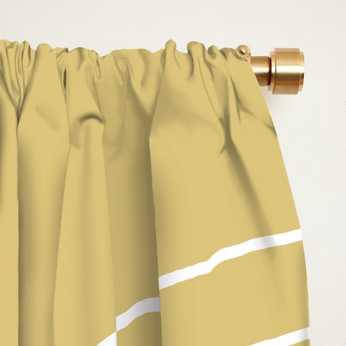 Minimal Line Curvature XXVIII Butter Yellow Mid Century Modern Arch Abstract Window Curtain Gallery Image 2