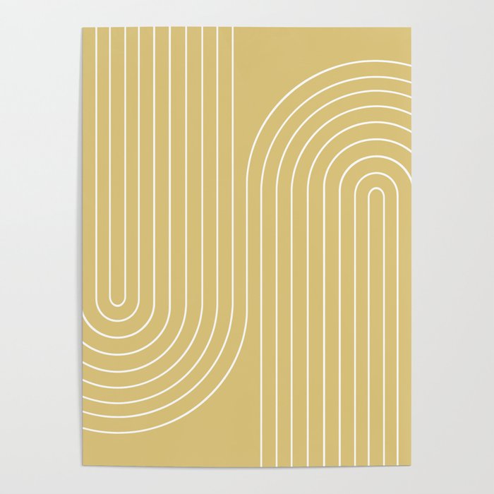 Minimal Line Curvature XXVIII Butter Yellow Mid Century Modern Arch Abstract Poster Gallery Image 4