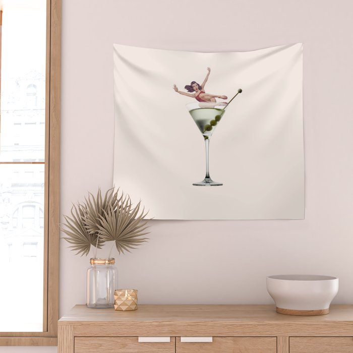 dirty martini 2 peach Wall Tapestry Gallery Image 2