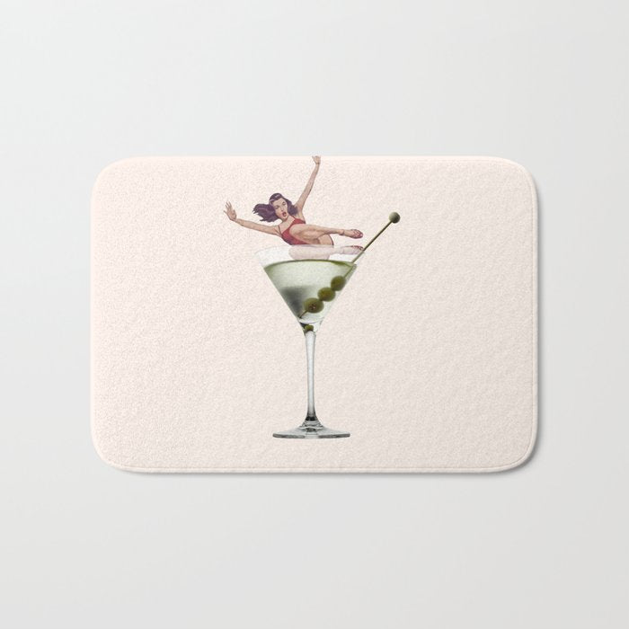 dirty martini 2 peach Bath Mat Gallery Image 1