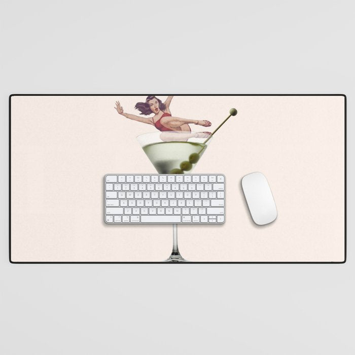 dirty martini 2 peach Desk Mat Gallery Image 1
