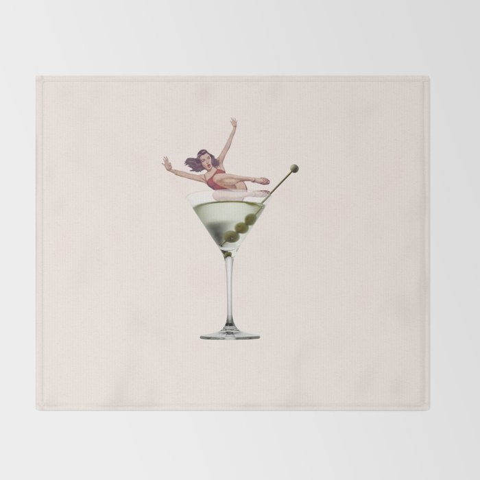 dirty martini 2 peach Throw Blanket Gallery Image 2