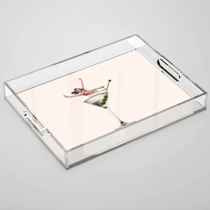 dirty martini 2 peach Acrylic Tray Gallery Image 1