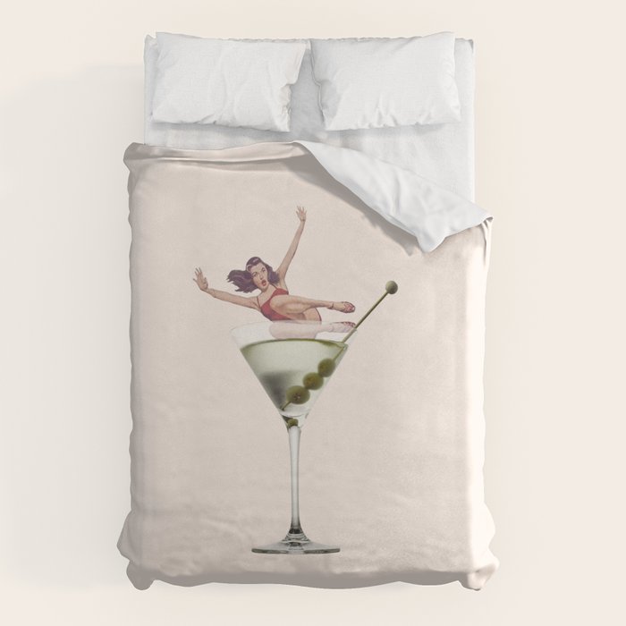 dirty martini 2 peach Duvet Cover Gallery Image 1