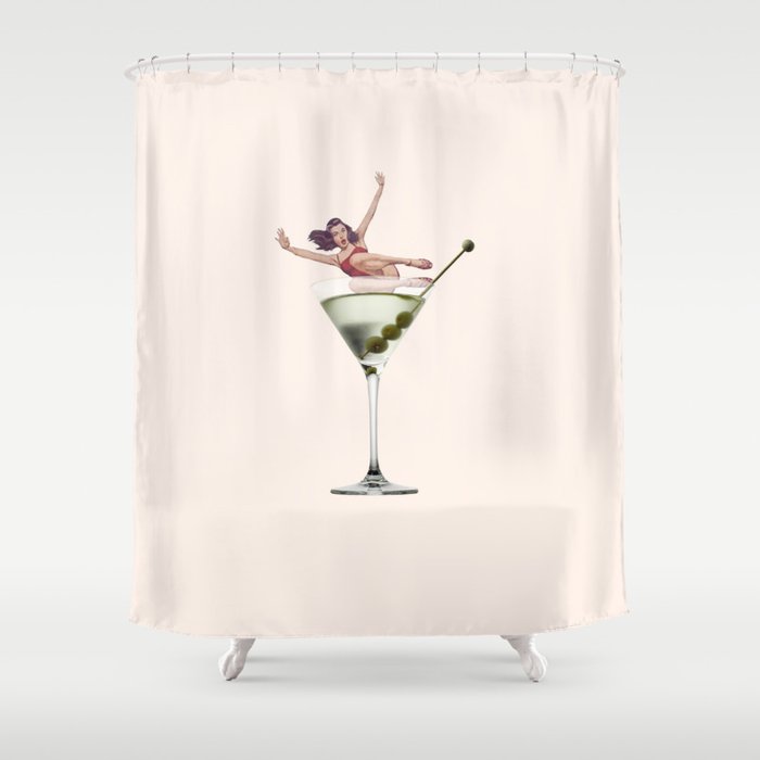 dirty martini 2 peach Shower Curtain Gallery Image 1