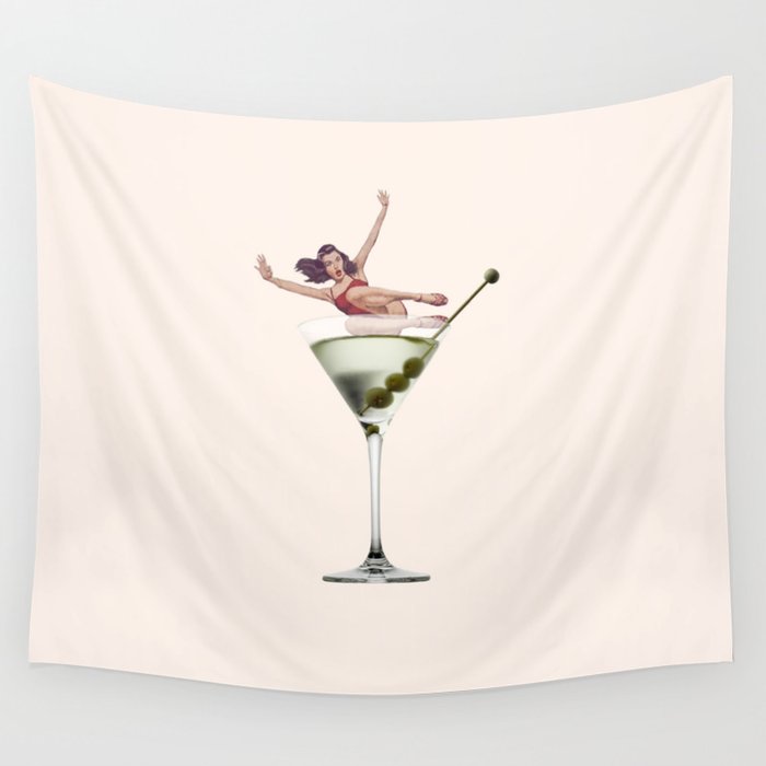 dirty martini 2 peach Wall Tapestry Gallery Image 4