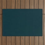 color trend petrol dark blue plain Outdoor Rug Gallery Image 1