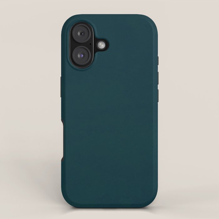 color trend petrol dark blue plain iPhone Case Gallery Image 1