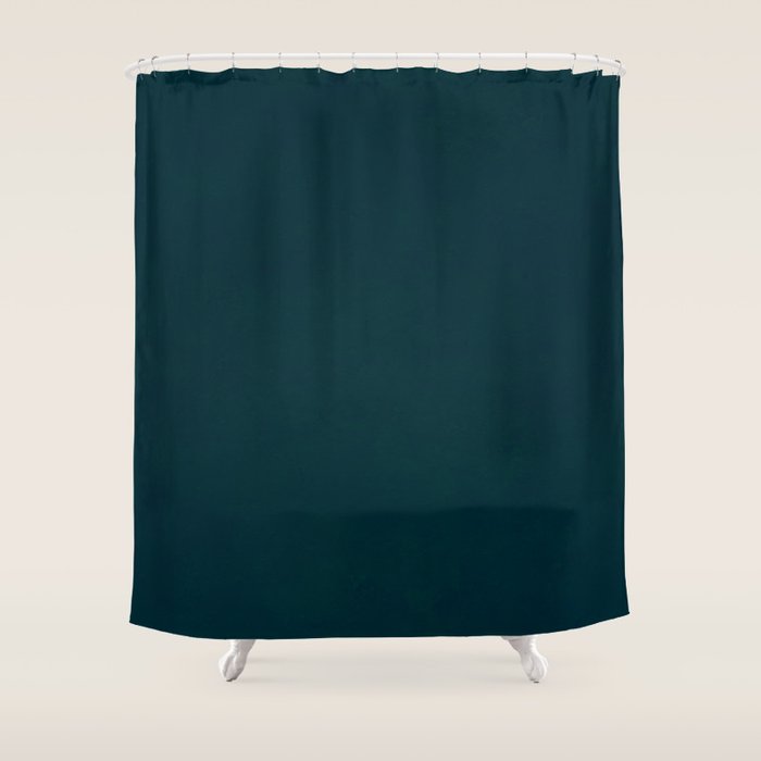 color trend petrol dark blue plain Shower Curtain Gallery Image 1