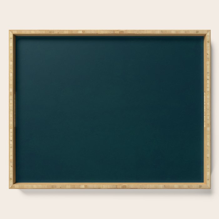 color trend petrol dark blue plain Serving Tray Gallery Image 1