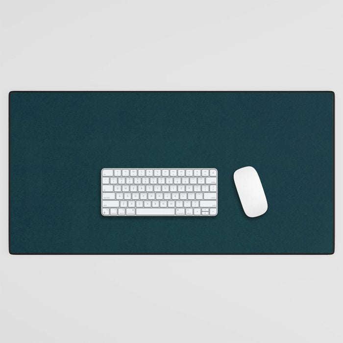 color trend petrol dark blue plain Desk Mat Gallery Image 1