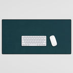 color trend petrol dark blue plain Desk Mat Gallery Image 1