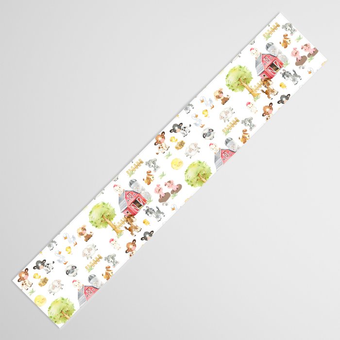 Watercolor Farm Animals Table Runner Gallery Image 3