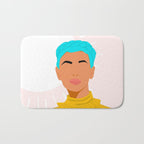 Girl WIth Blue Braids Bath Mat Gallery Image 1