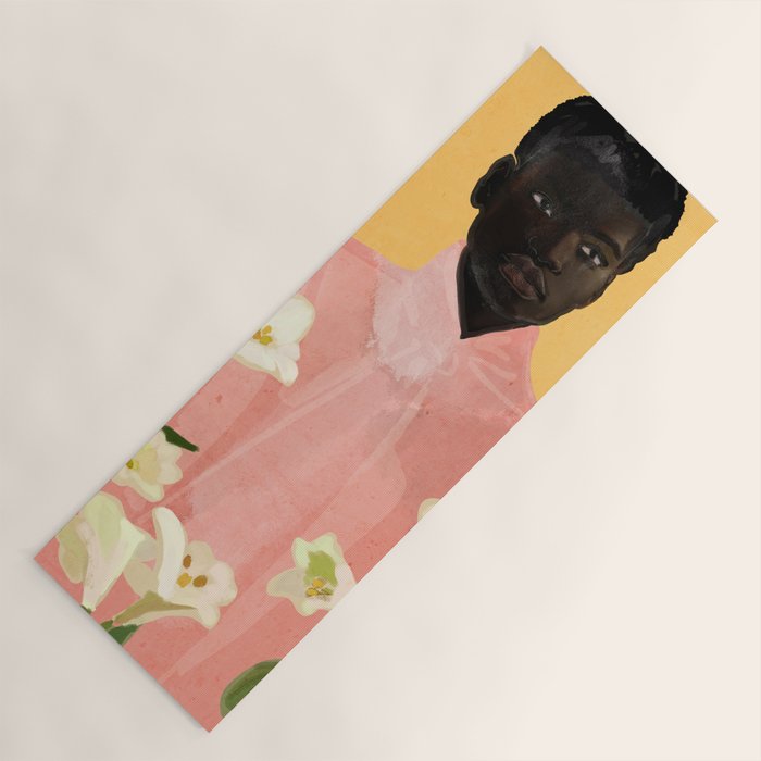 Girl Holding Flowers 2 Yoga Mat Gallery Image 1