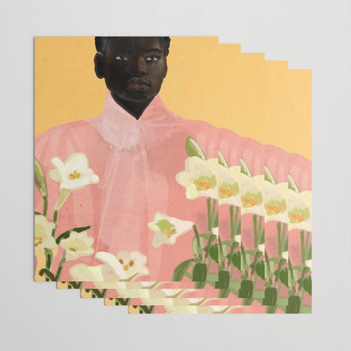 Girl Holding Flowers 2 Wrapping Paper Gallery Image 3