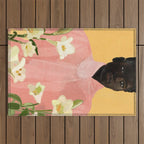 Girl Holding Flowers 2 Outdoor Rug Gallery Image 1