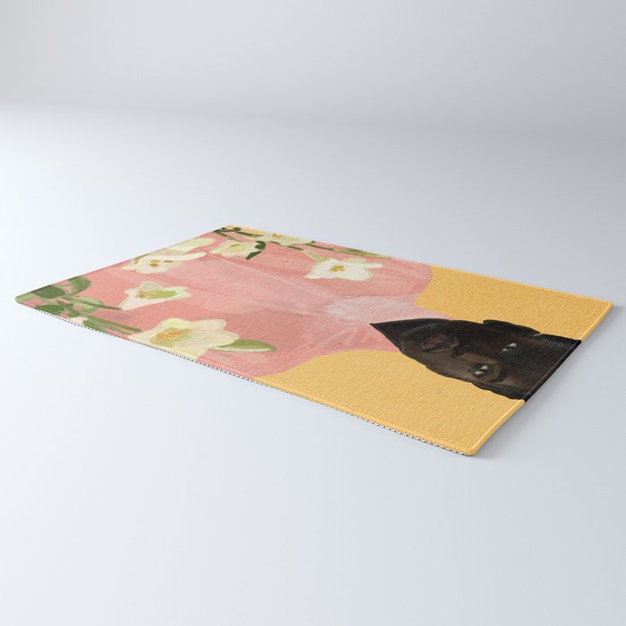 Girl Holding Flowers 2 Rug Gallery Image 3