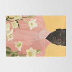 Girl Holding Flowers 2 Rug Gallery Image 2