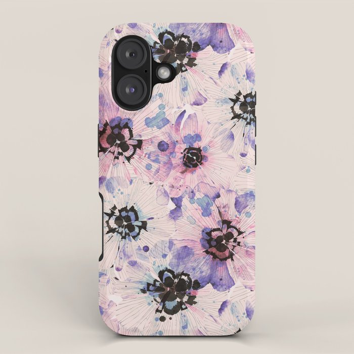 Abstract flowered paint modern iPhone Case Gallery Image 1