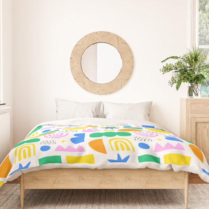Colorful abstract organic shape art pattern Duvet Cover Gallery Image 3