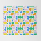 Colorful abstract organic shape art pattern Throw Blanket Gallery Image 2